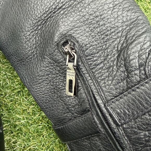 Prada Women's Cervo Logo Knee High Black Leather Riding Boots - Picture 3 of 9